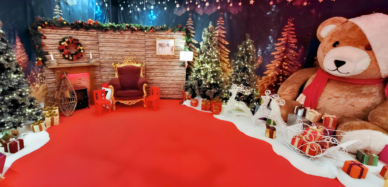 Christmas Grotto Wide with Santas Teddy Bear